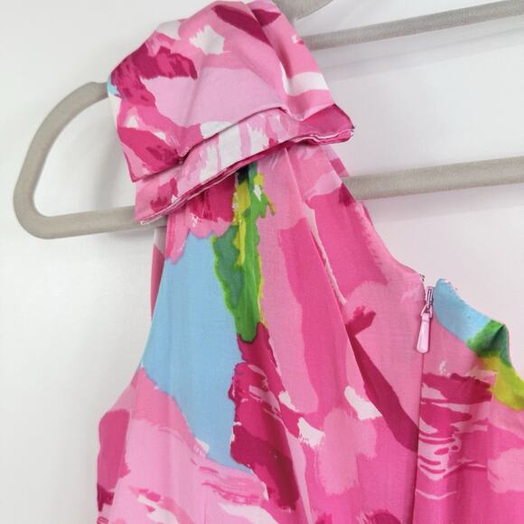 Rare Lilly Pulitzer Hotty Pink First Impression Chloe One Shoulder Dress Size 2 - Picture 10 of 15